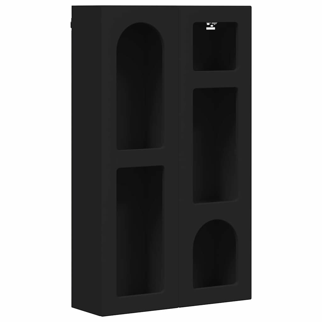 Hängeschrank mit Regal Schwarz 59 x 20 x 100 cm Holzwerkstoff