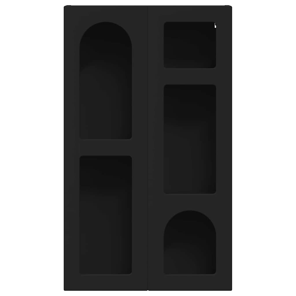 Hängeschrank mit Regal Schwarz 59 x 20 x 100 cm Holzwerkstoff