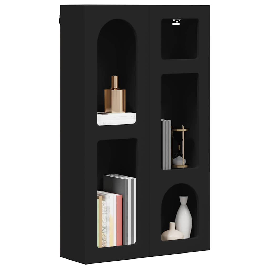 Hängeschrank mit Regal Schwarz 59 x 20 x 100 cm Holzwerkstoff