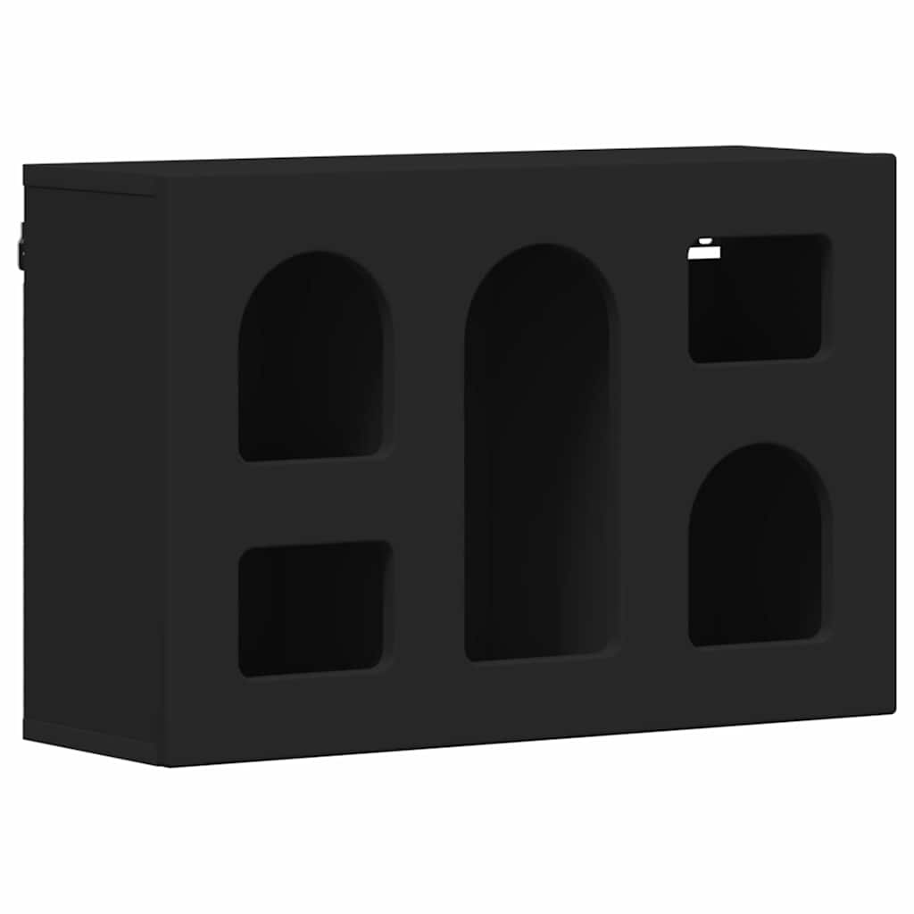 Hängeschrank mit Regal Schwarz 60 x 20 x 40 cm Holzwerkstoff