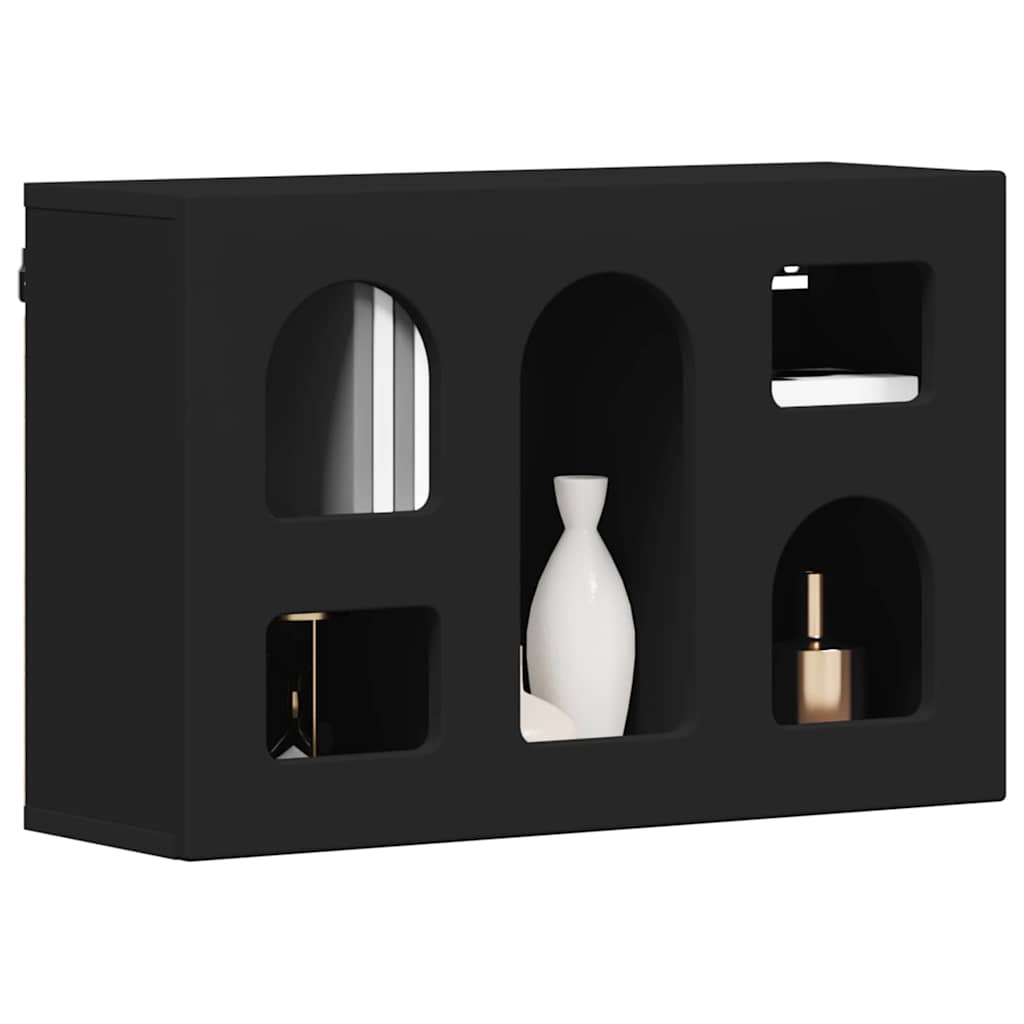 Hängeschrank mit Regal Schwarz 60 x 20 x 40 cm Holzwerkstoff