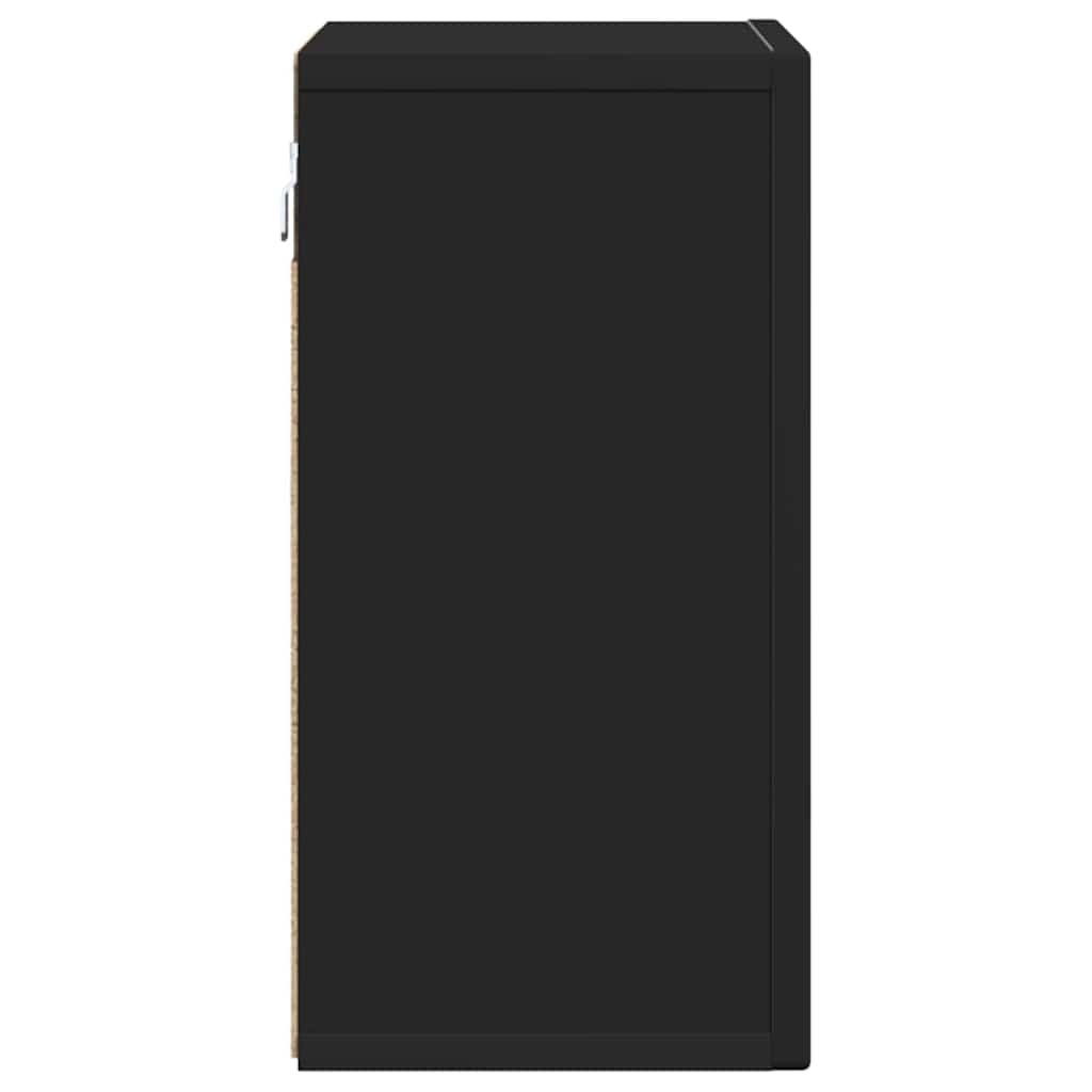 Hängeschrank mit Regal Schwarz 60 x 20 x 40 cm Holzwerkstoff