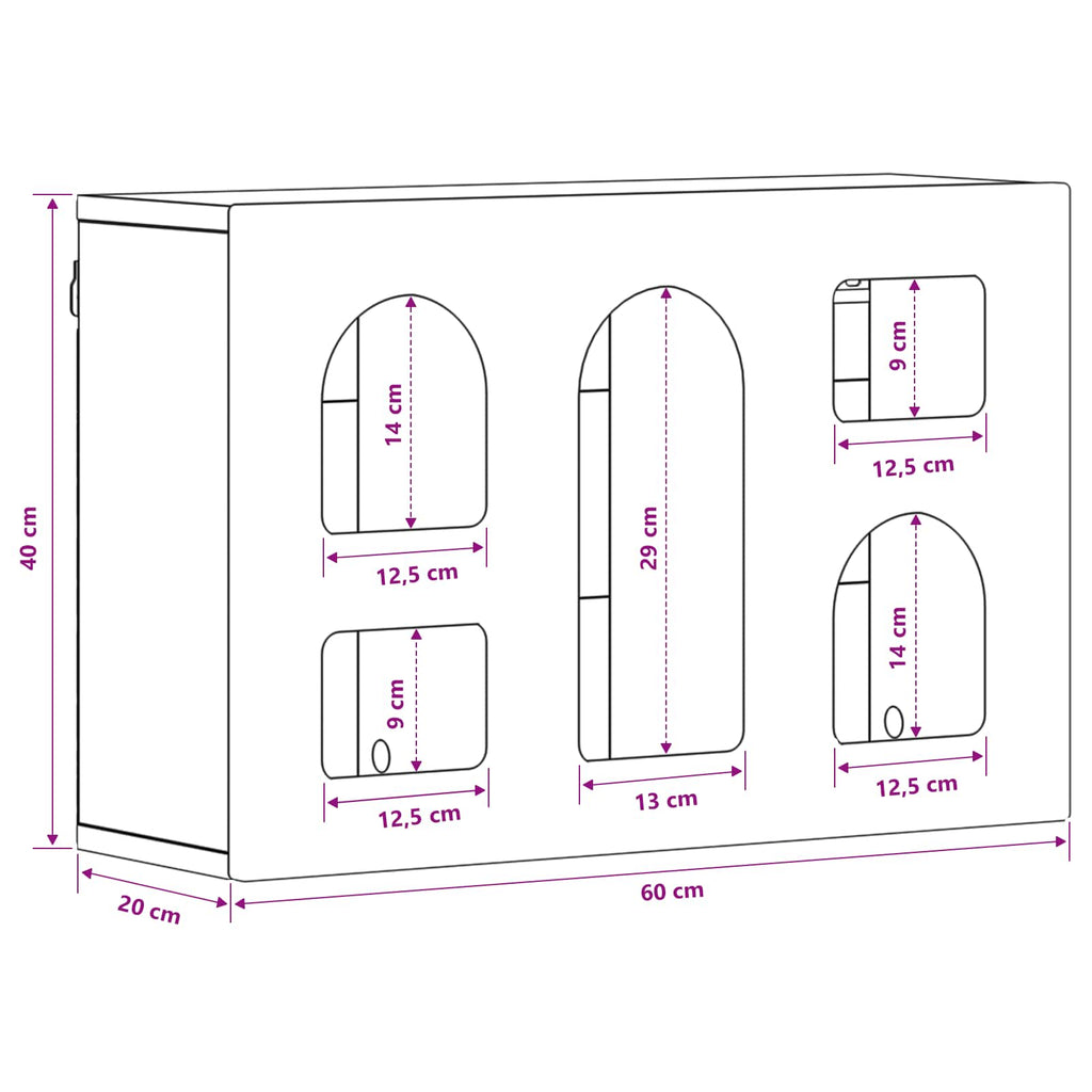 Hängeschrank Sonoma-Eiche 60 x 20 x 40 cm Holzwerkstoff