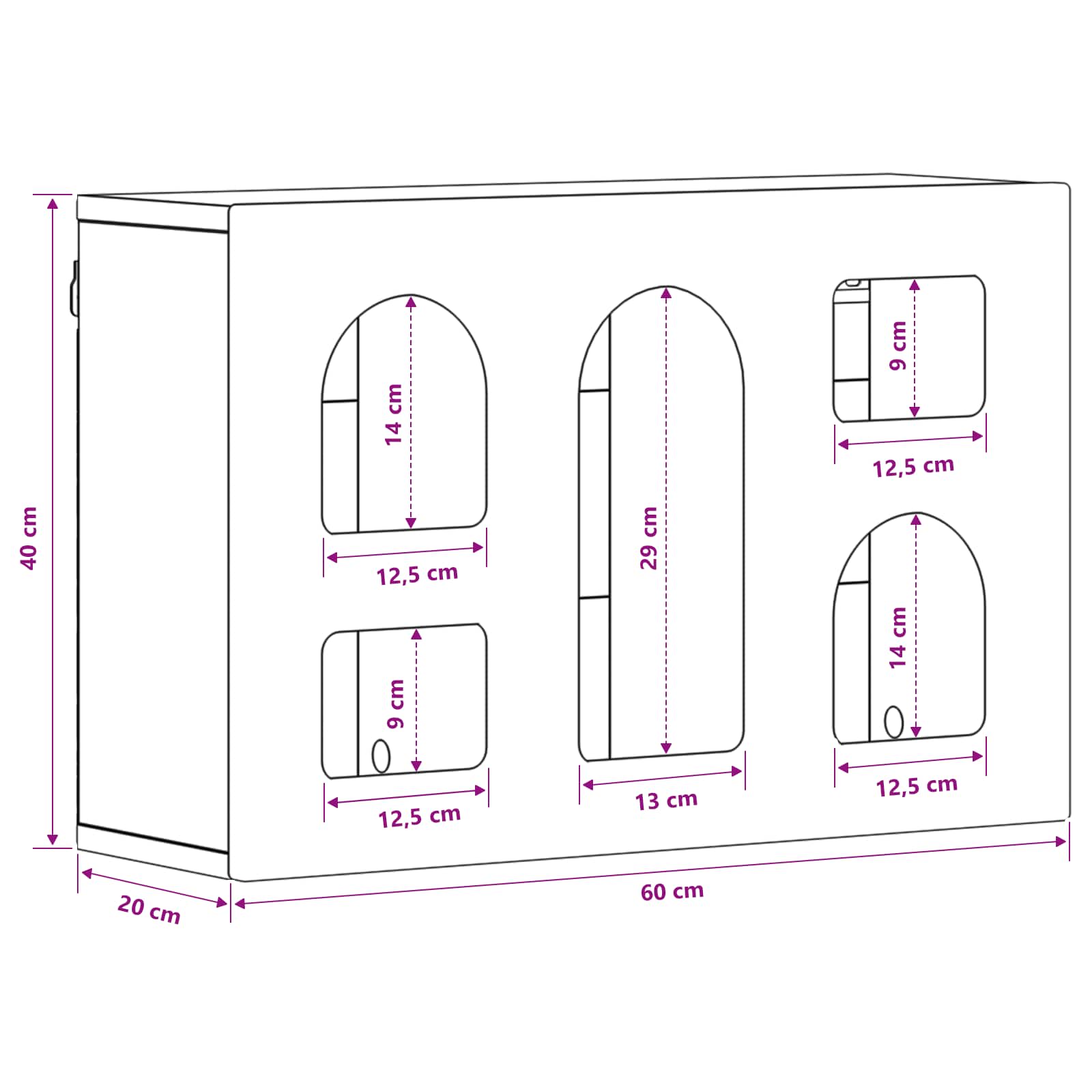 Hängeschrank Sonoma-Eiche 60 x 20 x 40 cm Holzwerkstoff