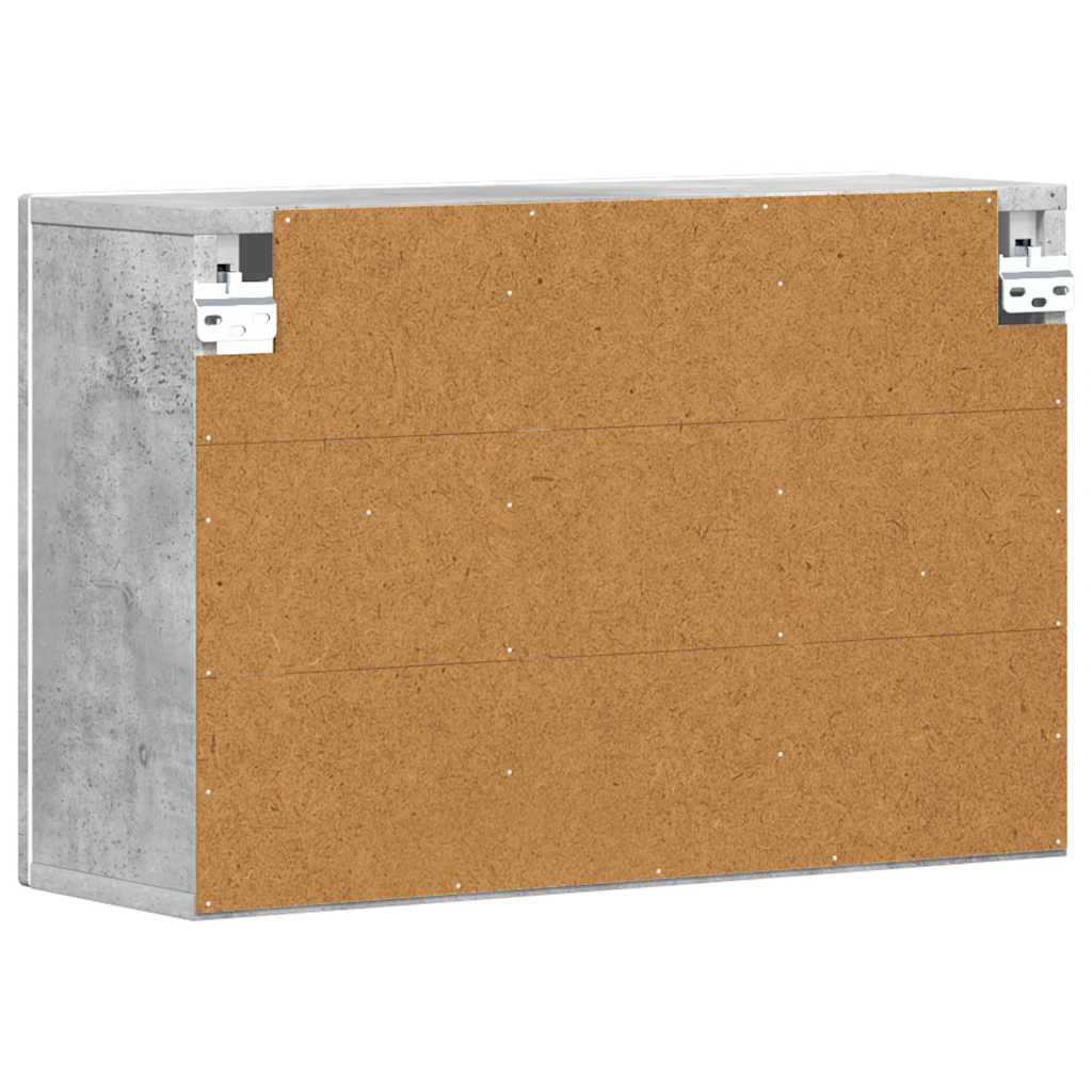 Hängeschrank mit Regal Beton Grau 60 x 20 x 40 cm Holzwerkstoff