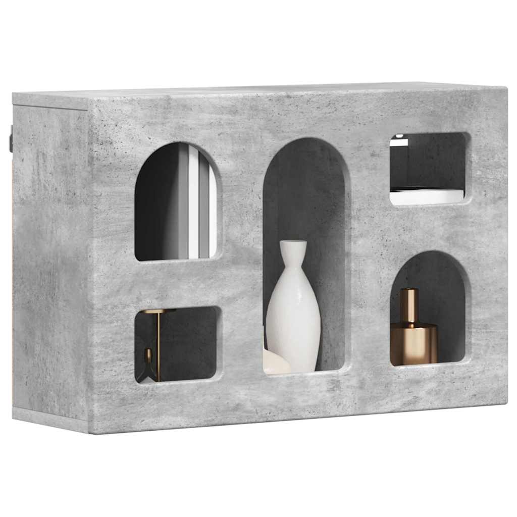 Hängeschrank mit Regal Beton Grau 60 x 20 x 40 cm Holzwerkstoff