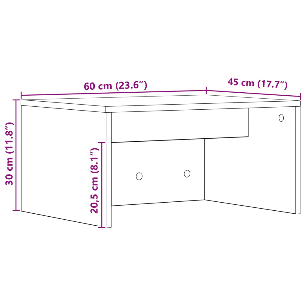 Wandtisch Sonoma-Eiche 60 x 45 x 30 cm Holzwerkstoff