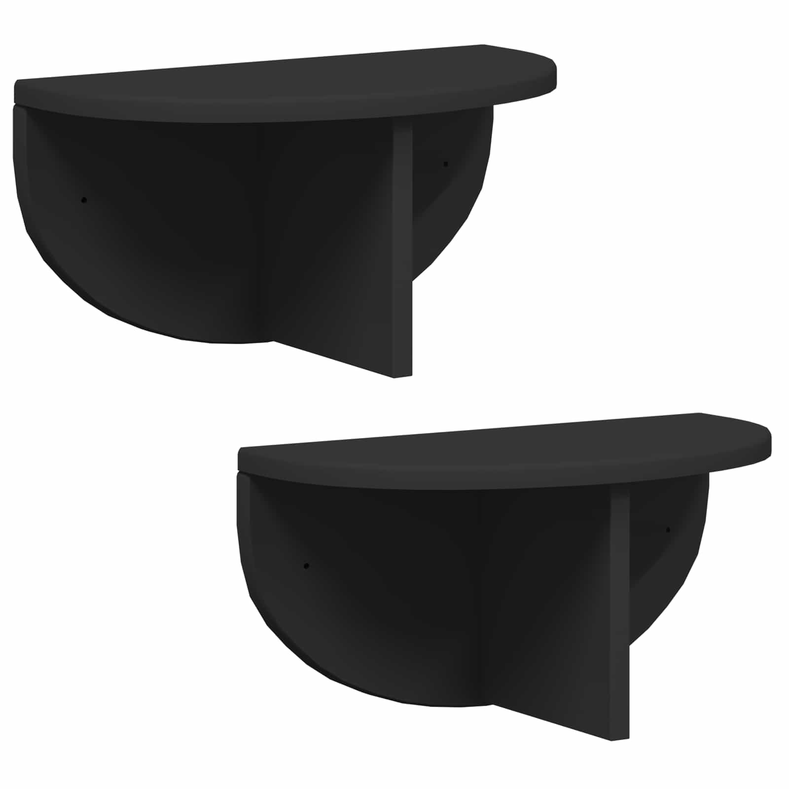 Wandregal 2 pcs Schwarz 38 x 19 x 19 cm Holzwerkstoff