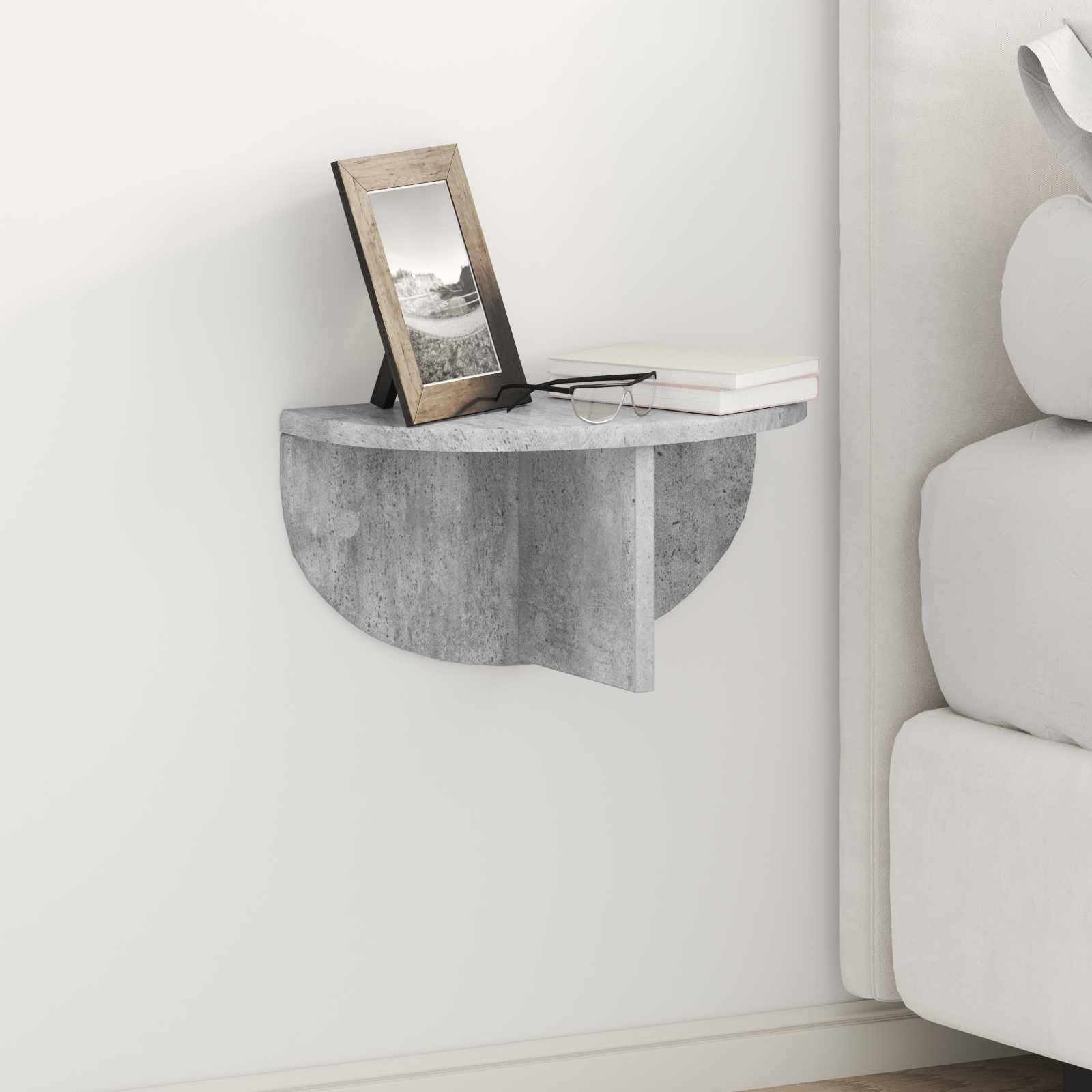 Wandregal 2 pcs Beton Grau 38 x 19 x 19 cm Holzwerkstoff