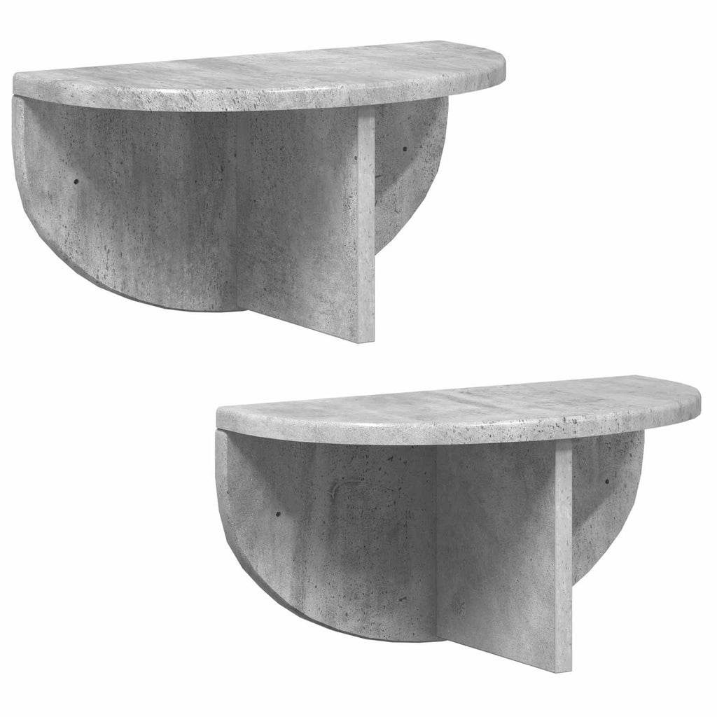 Wandregal 2 pcs Beton Grau 38 x 19 x 19 cm Holzwerkstoff