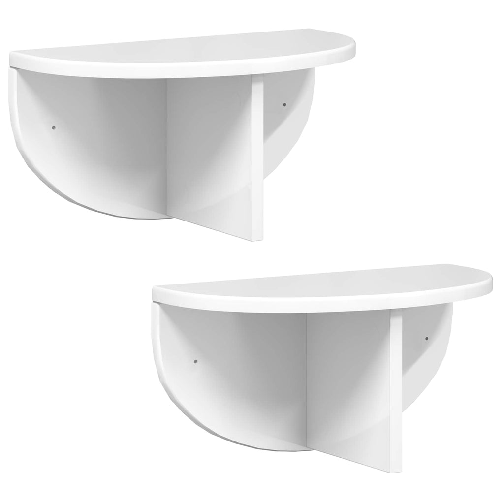 Wandregal 2 pcs Hochglanz Weiß 38 x 19 x 19 cm Holzwerkstoff