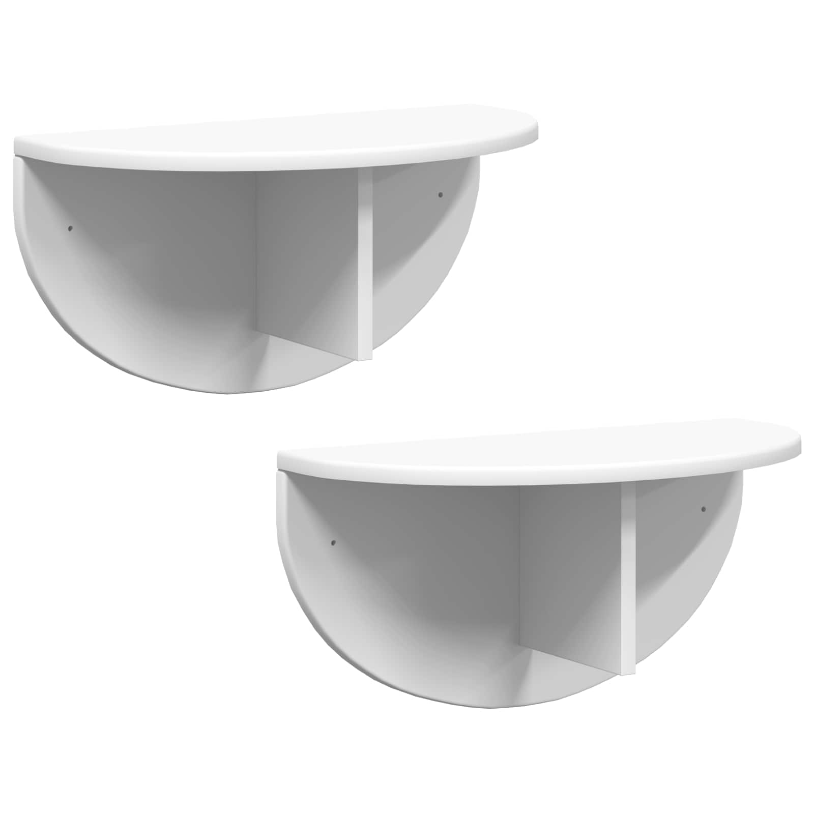 Wandregal Wandmontiert 2 pcs Weiß 48 x 24 x 24 cm Holzwerkstoff