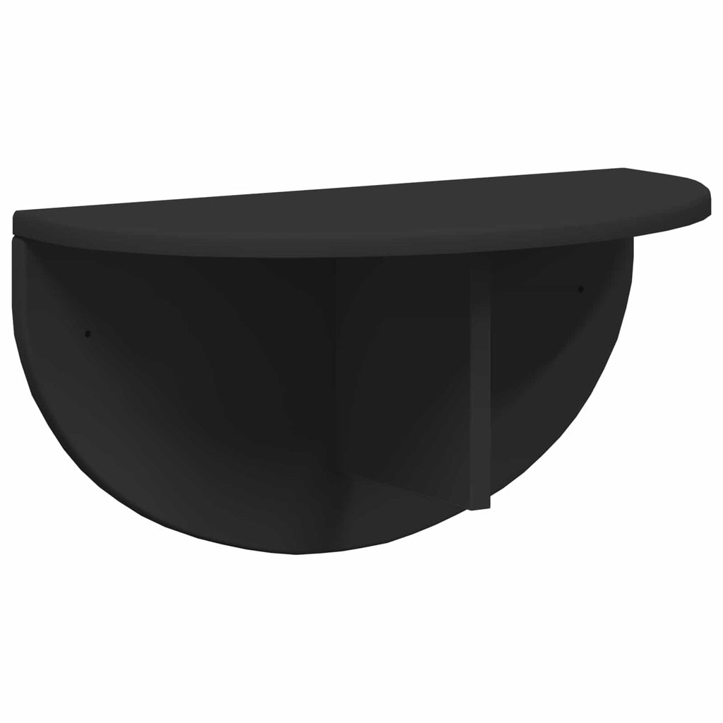 Wandregal 2 pcs Schwarz 48 x 24 x 24 cm Holzwerkstoff