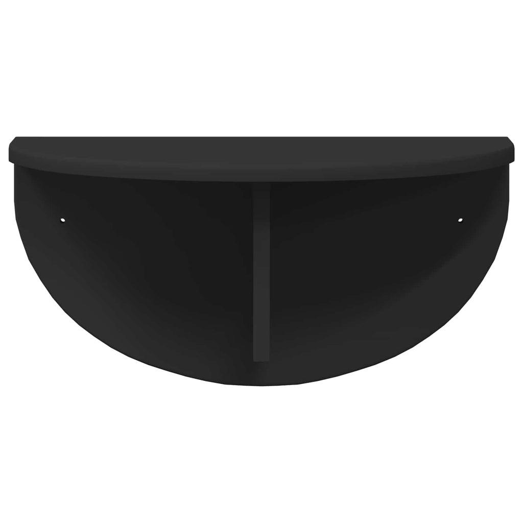 Wandregal 2 pcs Schwarz 48 x 24 x 24 cm Holzwerkstoff