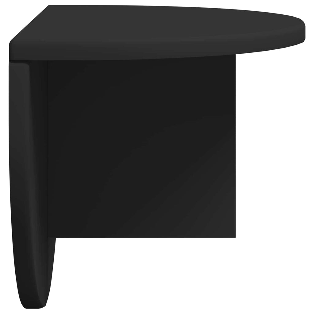 Wandregal 2 pcs Schwarz 48 x 24 x 24 cm Holzwerkstoff