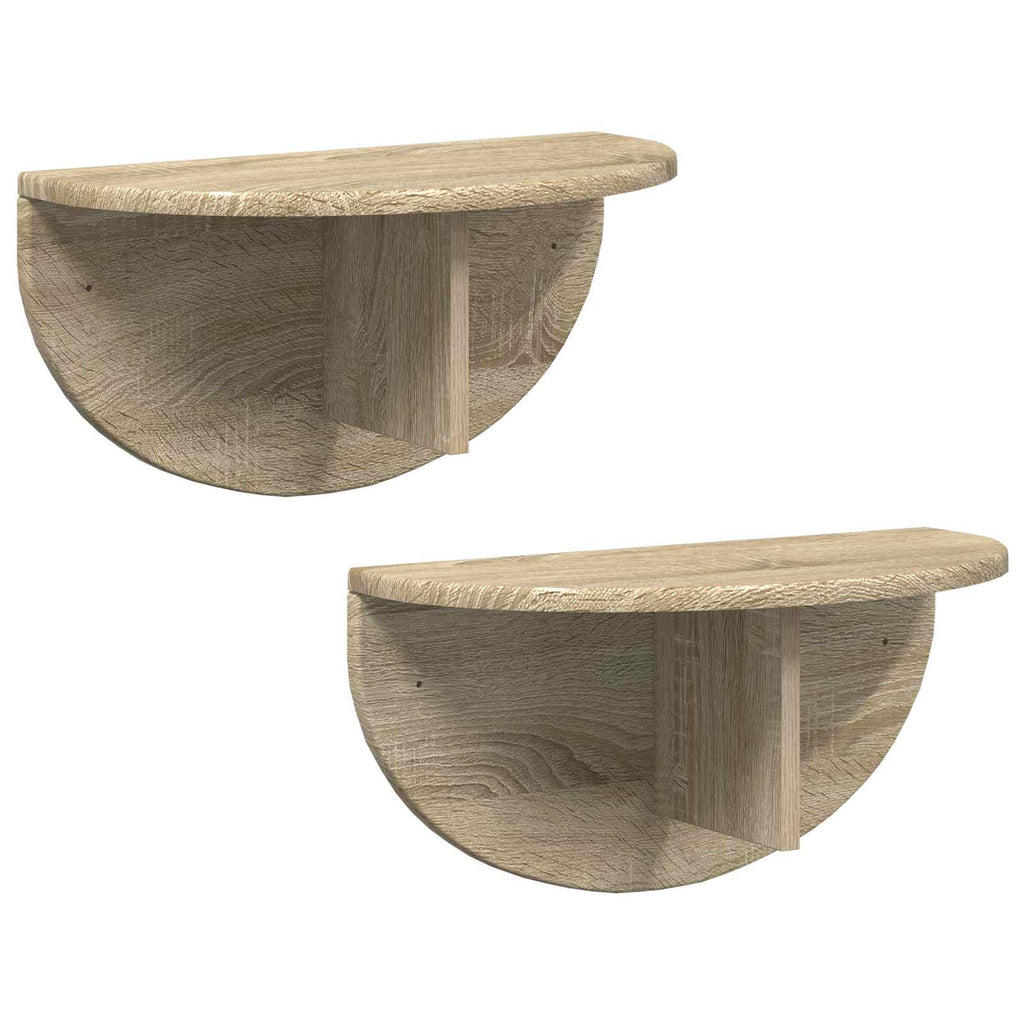 Wandregal 2 pcs Sonoma-Eiche 48 x 24 x 24 cm Holzwerkstoff