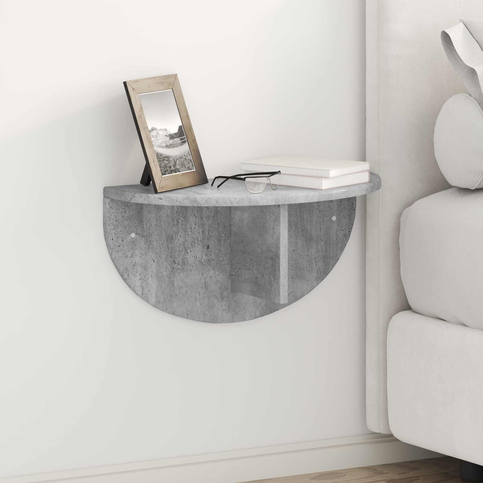 Wandregal 2 pcs Beton Grau 48 x 24 x 24 cm Holzwerkstoff