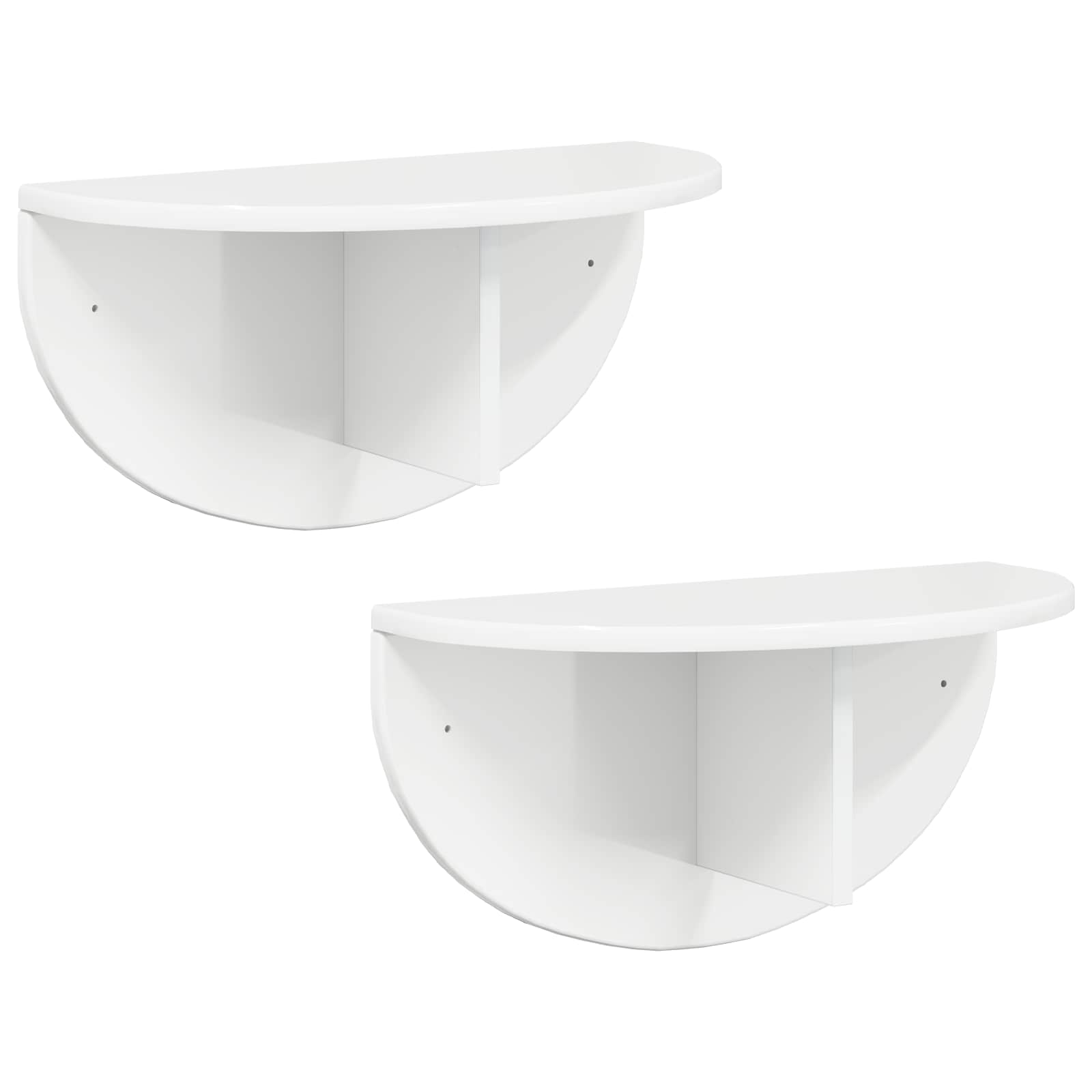 Wandregal 2 pcs Hochglanz Weiß 48 x 24 x 24 cm Holzwerkstoff