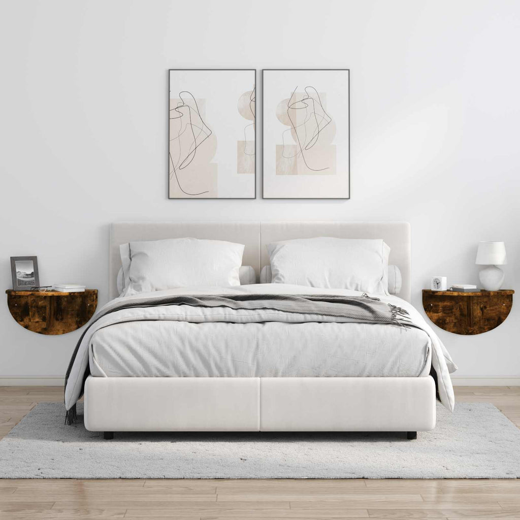 Wandregal 2 pcs Geräucherte Eiche 48 x 24 x 24 cm Holzwerkstoff