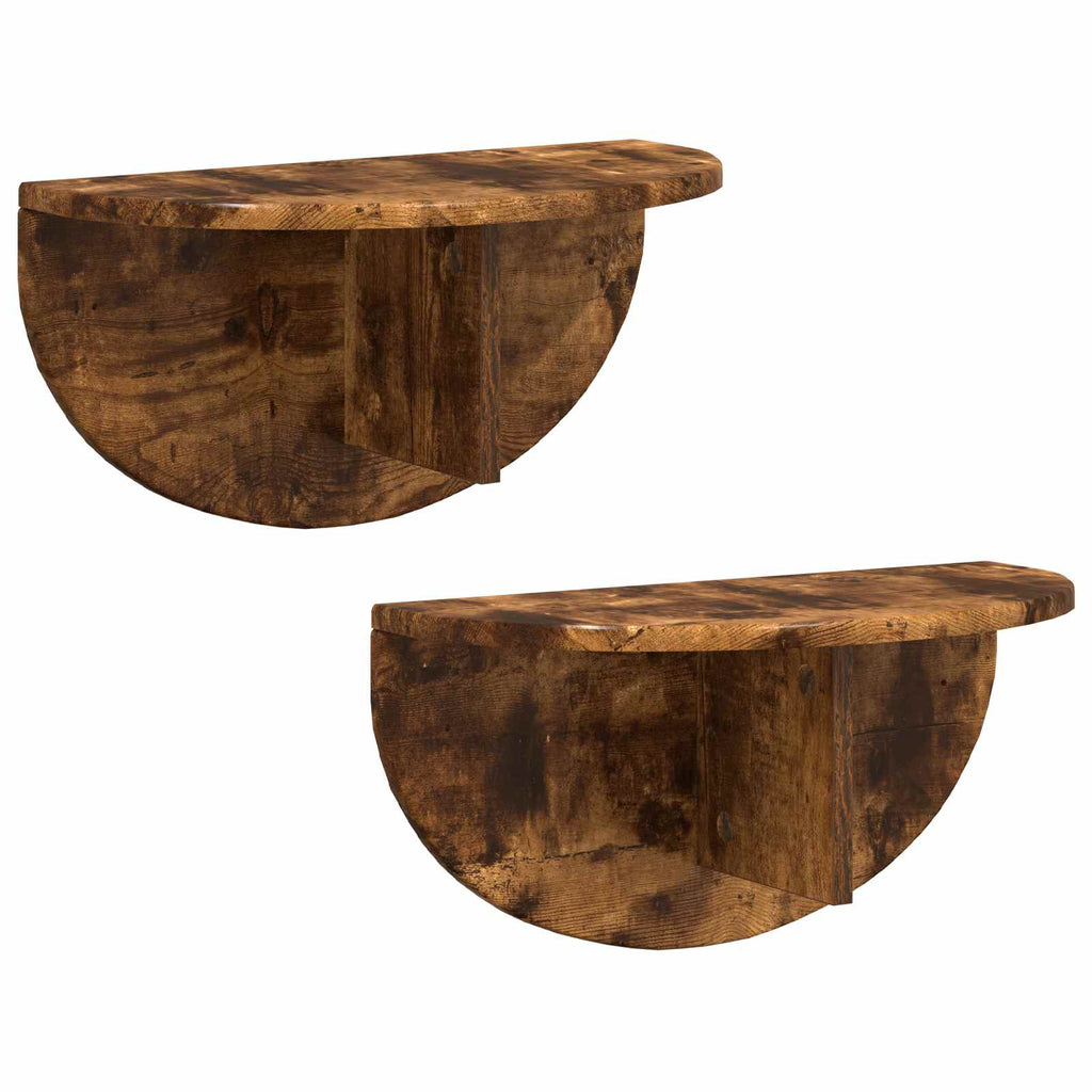 Wandregal 2 pcs Geräucherte Eiche 48 x 24 x 24 cm Holzwerkstoff