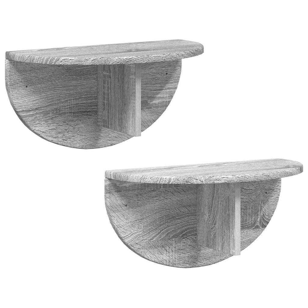 Wandregal 2 pcs Graues Sonoma 48 x 24 x 24 cm Holzwerkstoff