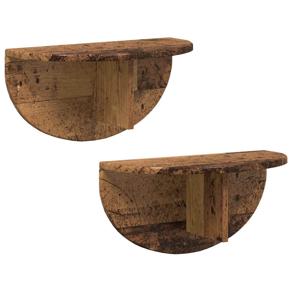 Wandregal 2 pcs Altholz 48 x 24 x 24 cm Holzwerkstoff
