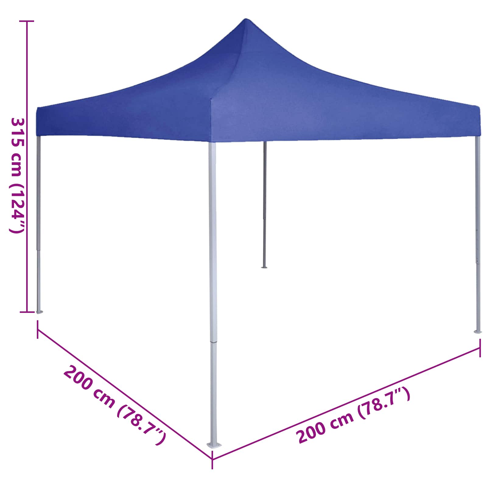 Party-Zelt Blau 200 x 200 x 315 cm Oxford-Stoff