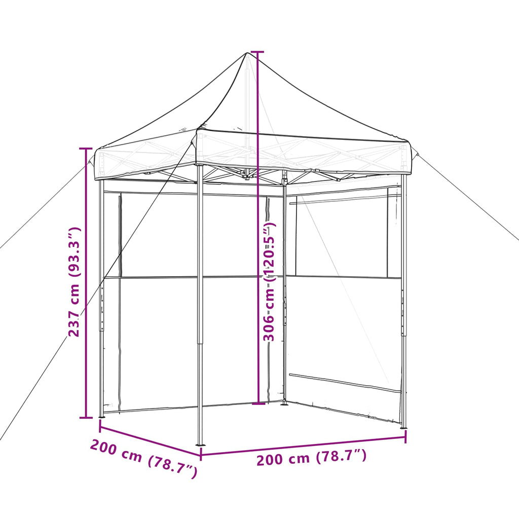 Party-Zelt Terrakotta 200 x 200 x 306 cm Oxford-Stoff