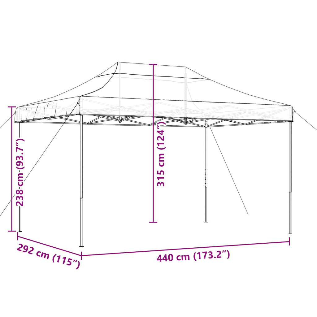 Party-Zelt Terrakotta 292 x 440 x 315 cm Oxford-Stoff