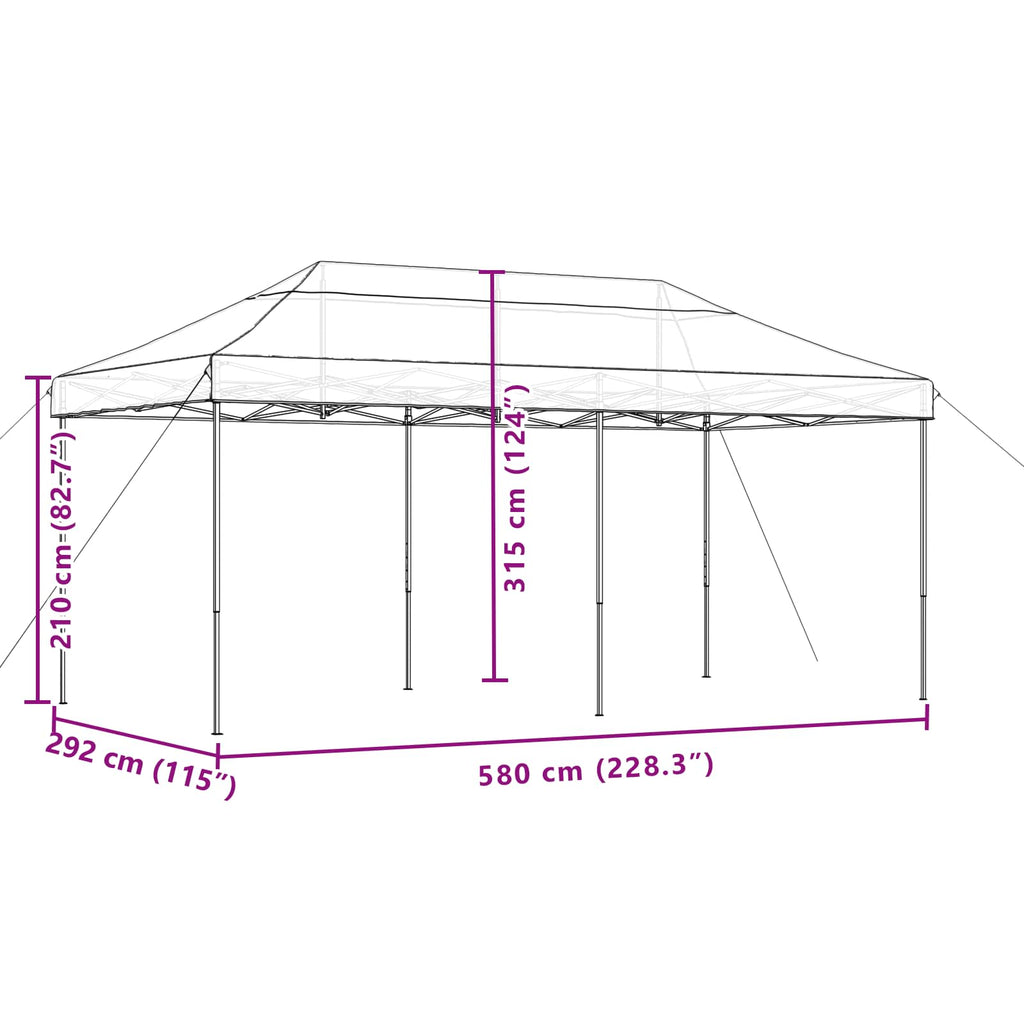 Party-Zelt Beige 292 x 580 x 315 cm Oxford-Stoff