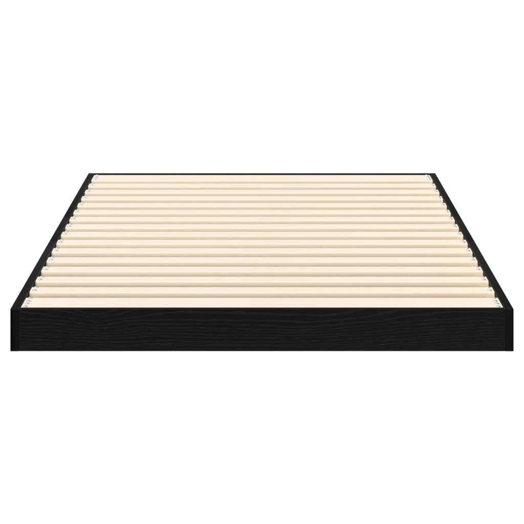 Bodenbettrahmen Schwarz Eichen-Optik 75 x 190 cm Holzwerkstoff
