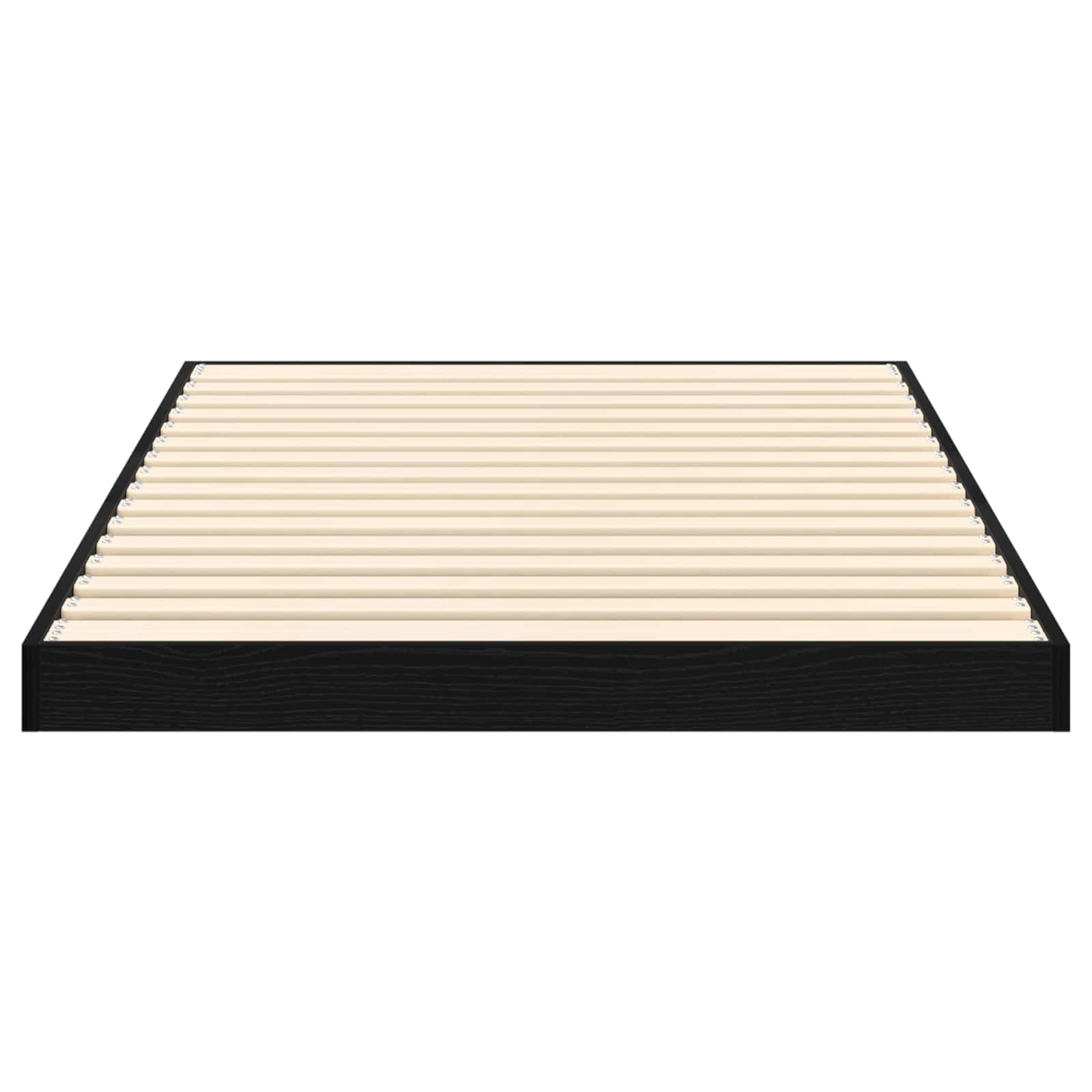 Bodenbettrahmen Schwarz Eichen-Optik 75 x 190 cm Holzwerkstoff