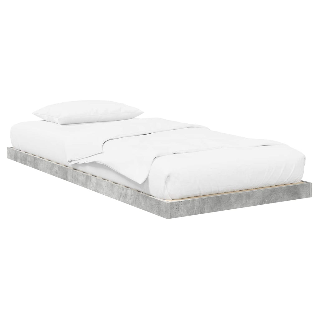 Bodenbettrahmen Beton Grau 75 x 190 cm Holzwerkstoff