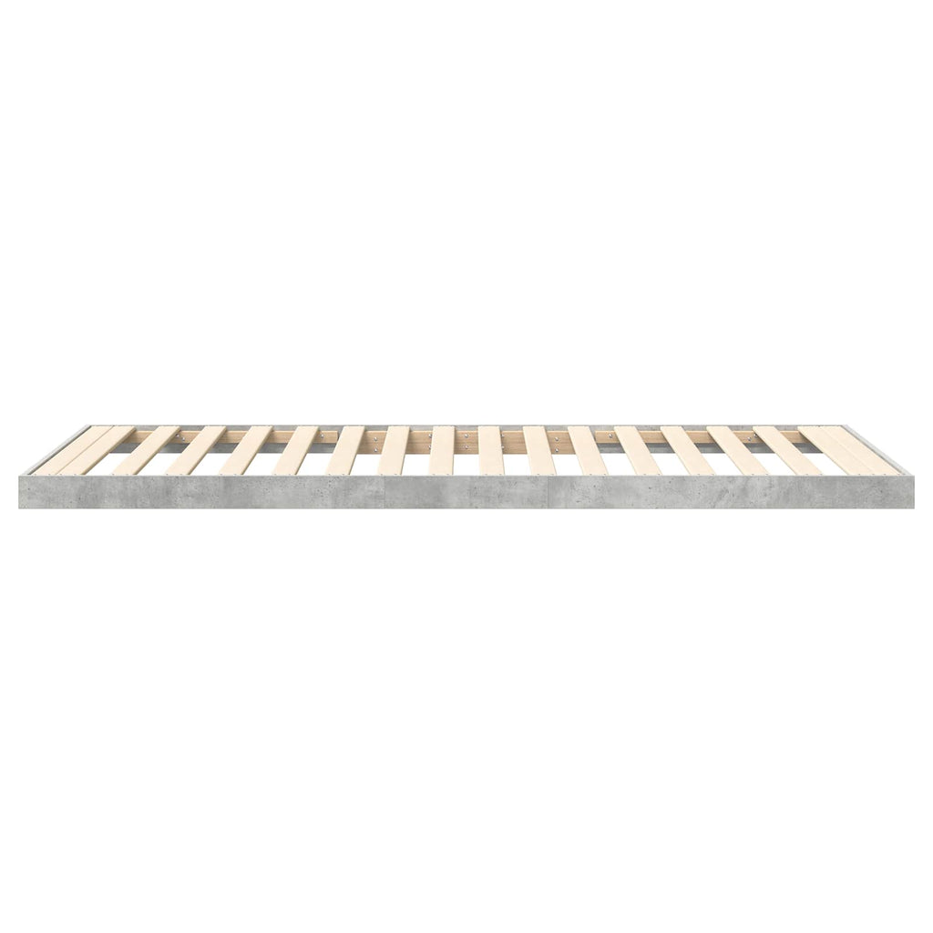 Bodenbettrahmen Beton Grau 75 x 190 cm Holzwerkstoff