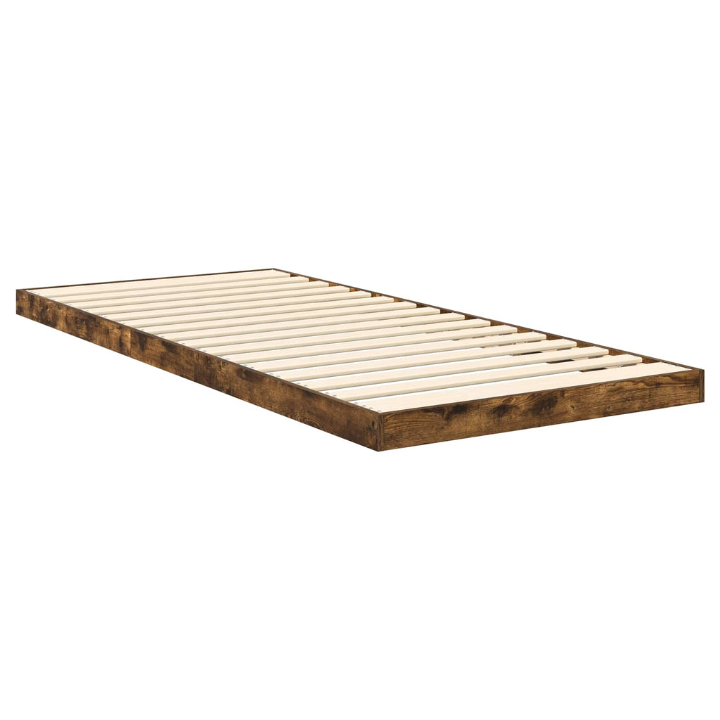 Bodenbettrahmen Geräucherte Eiche 75 x 190 cm Holzwerkstoff