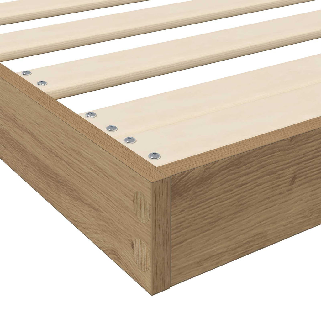 Bodenbettrahmen Artisan-Eiche 75 x 190 cm Holzwerkstoff