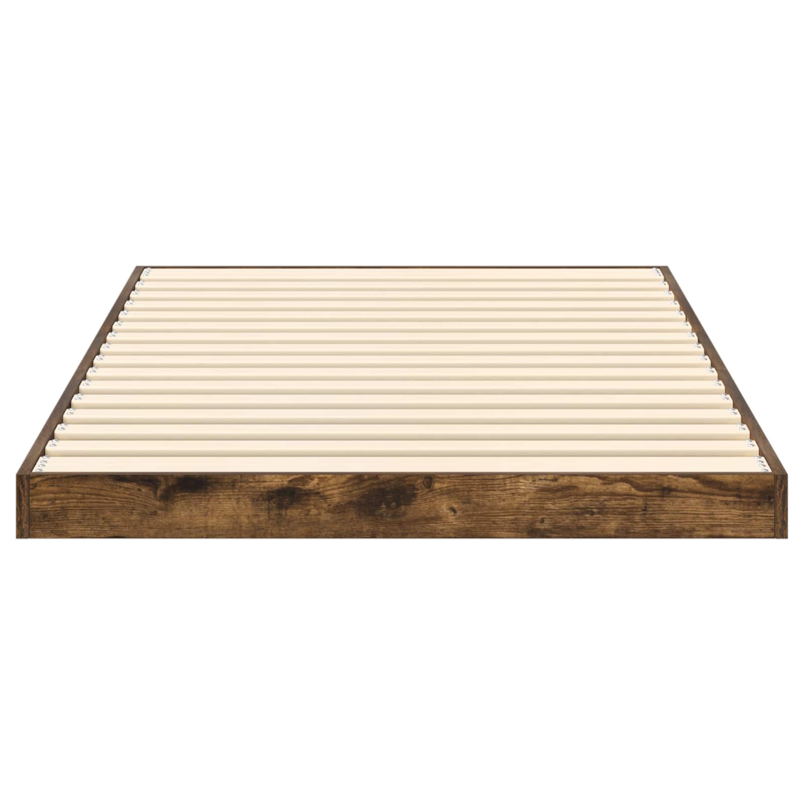 Bodenbettrahmen Geräucherte Eiche 90 x 190 cm Holzwerkstoff