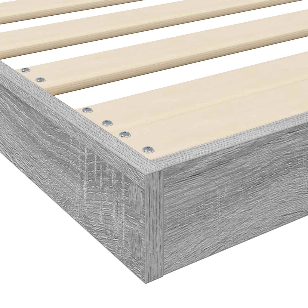 Bodenbettrahmen Graues Sonoma 90 x 190 cm Holzwerkstoff