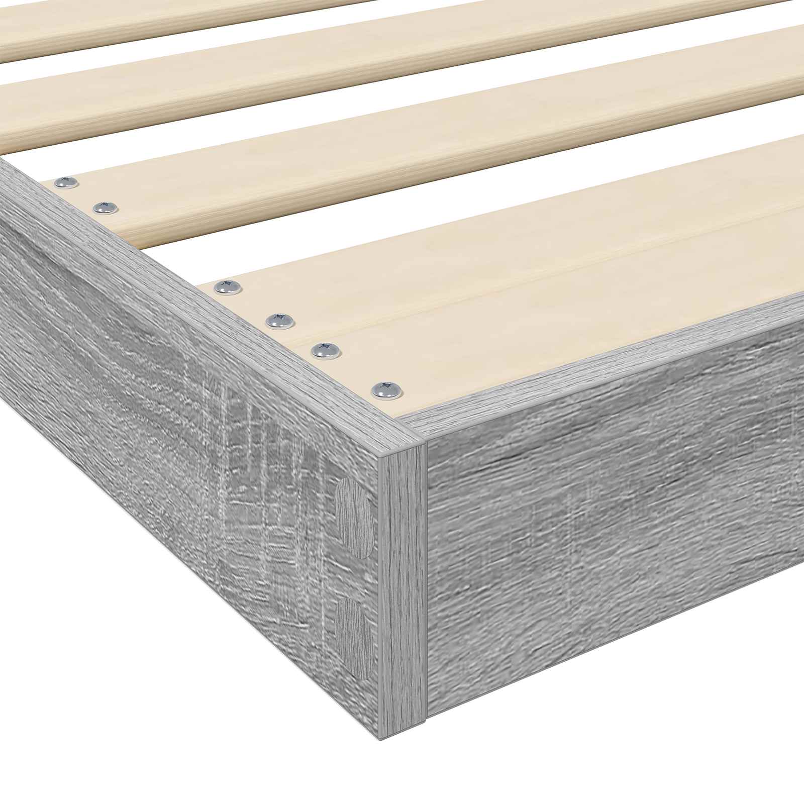 Bodenbettrahmen Graues Sonoma 90 x 190 cm Holzwerkstoff