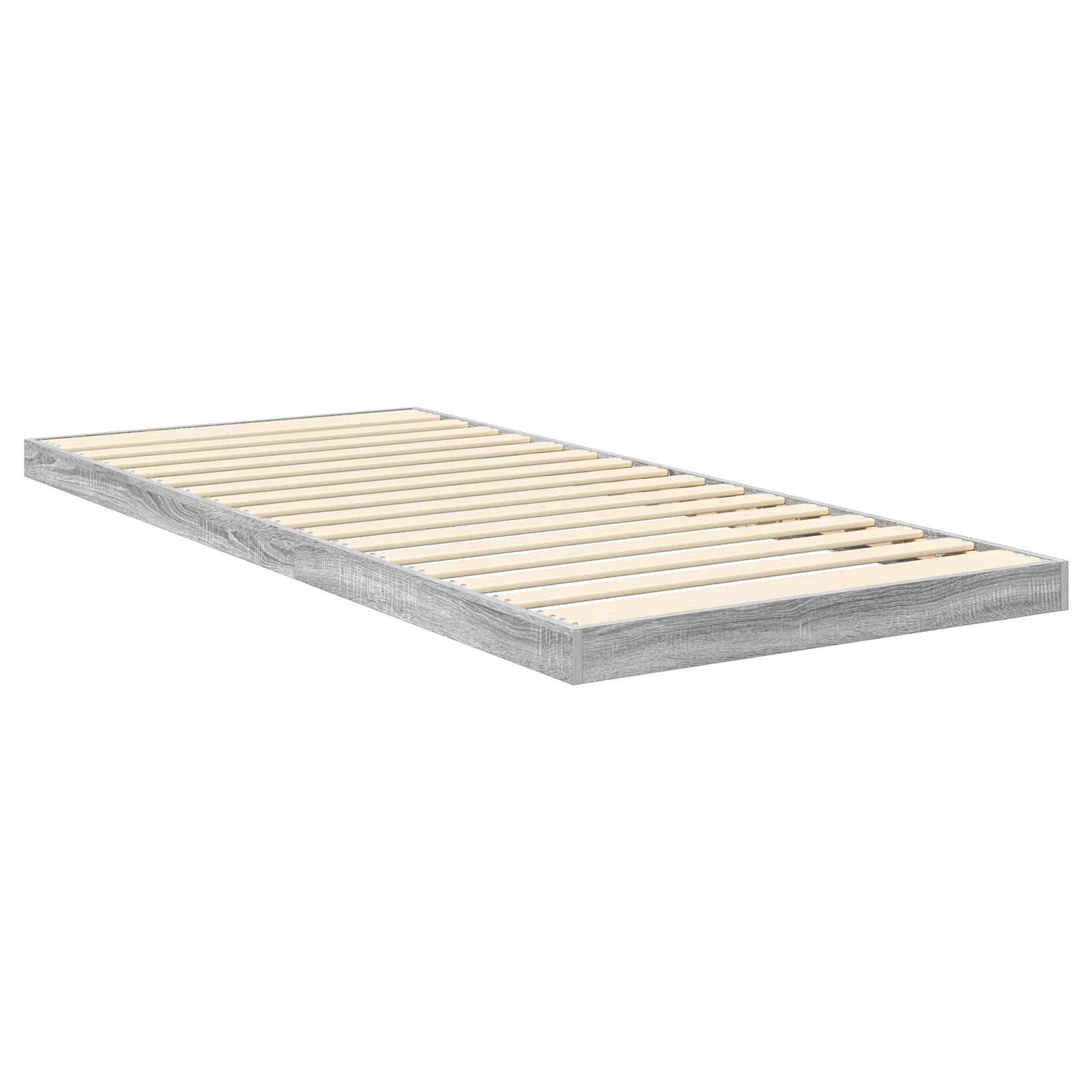 Bodenbettrahmen Graues Sonoma 90 x 190 cm Holzwerkstoff