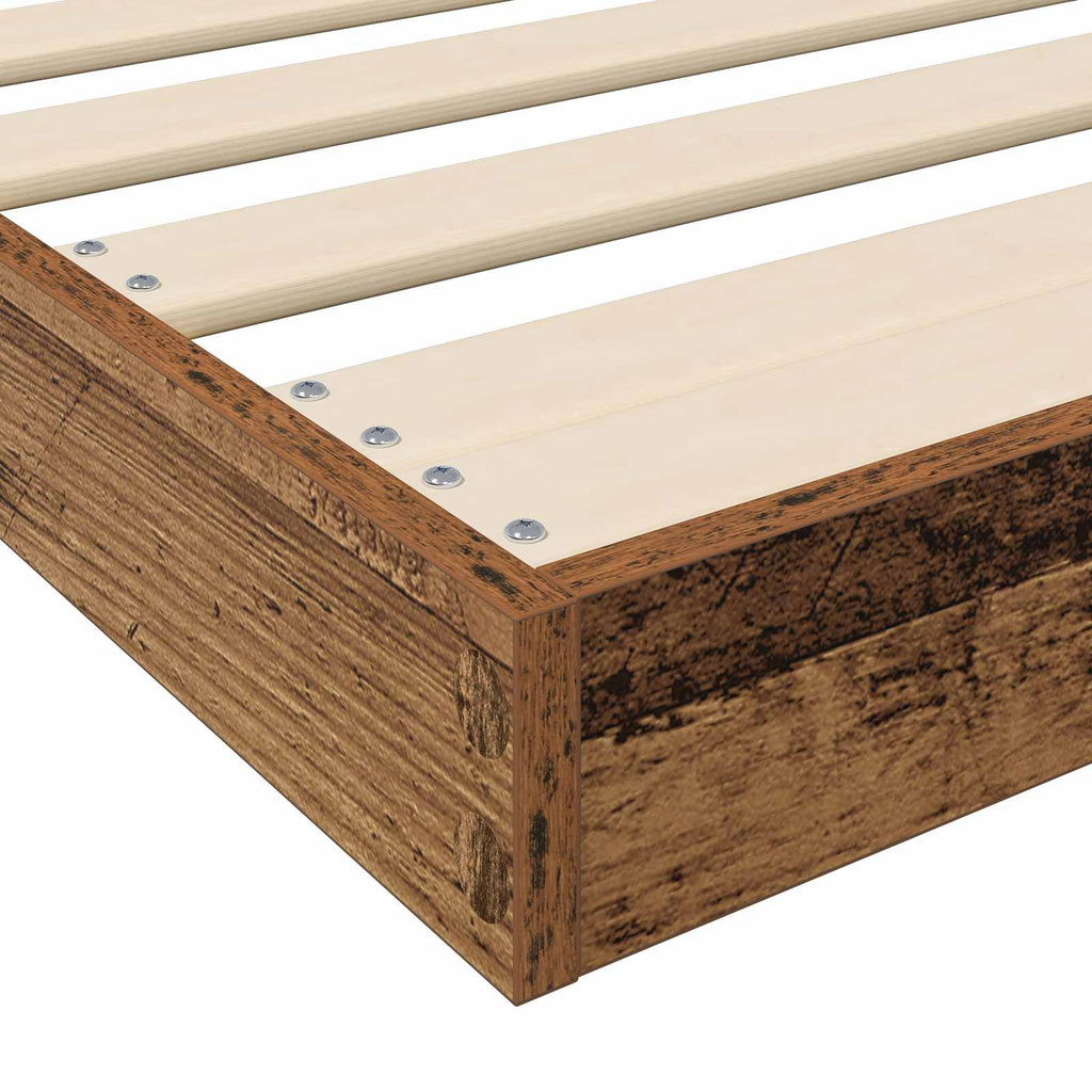Bodenbettrahmen Altholz 90 x 190 cm Holzwerkstoff
