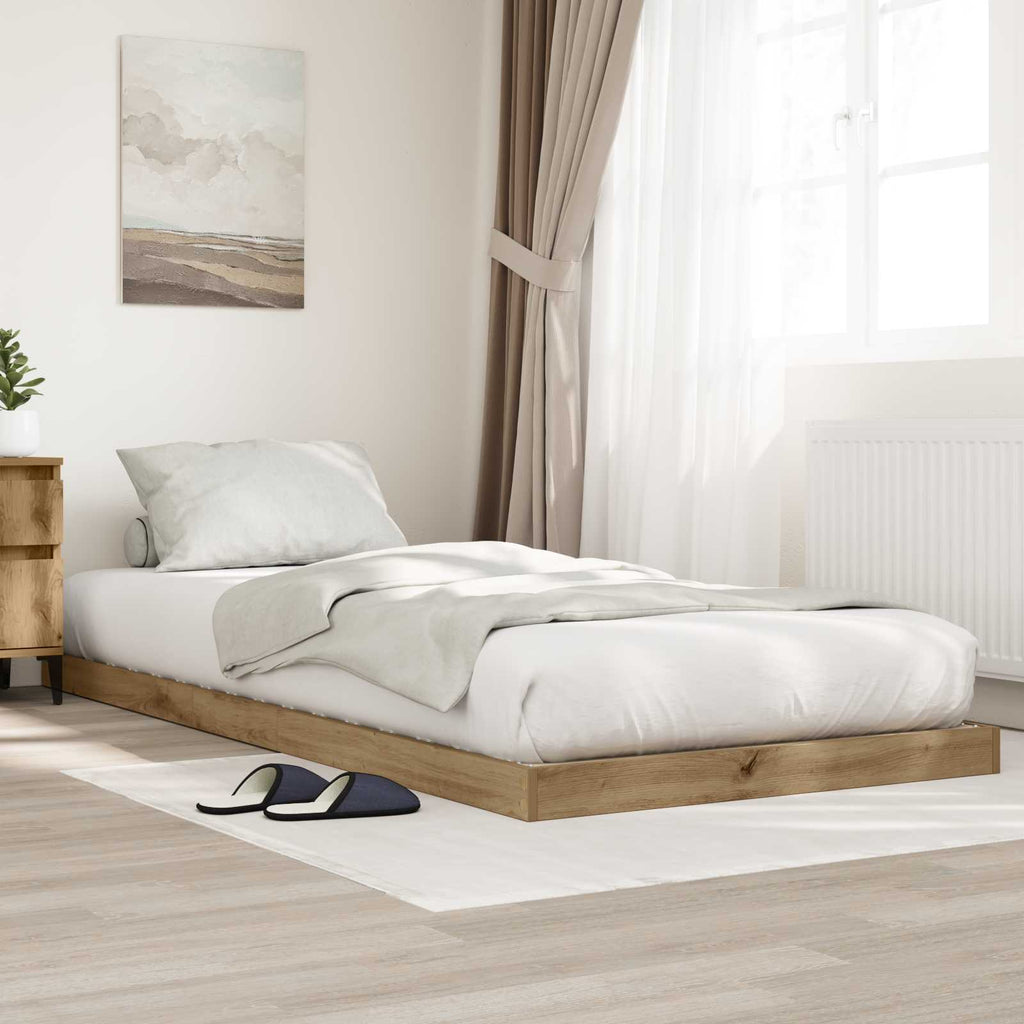 Bodenbettrahmen Artisan-Eiche 80 x 200 cm Holzwerkstoff