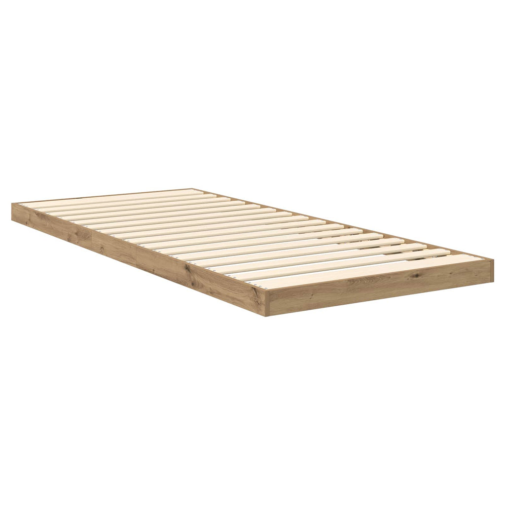 Bodenbettrahmen Artisan-Eiche 80 x 200 cm Holzwerkstoff