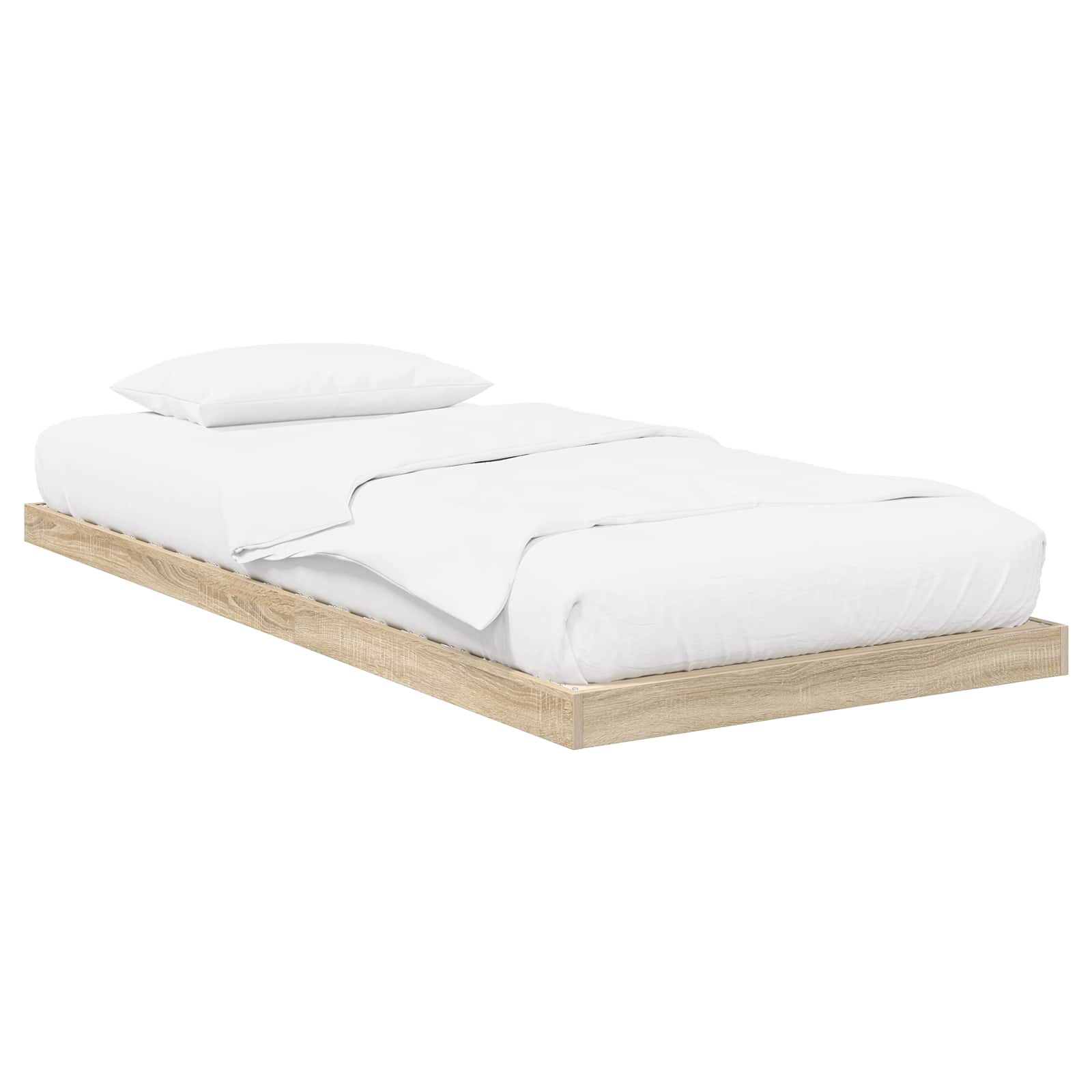 Bodenbettrahmen Sonoma-Eiche 90 x 200 cm Holzwerkstoff