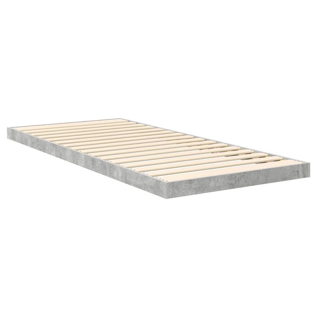 Bodenbettrahmen Beton Grau 90 x 200 cm Holzwerkstoff