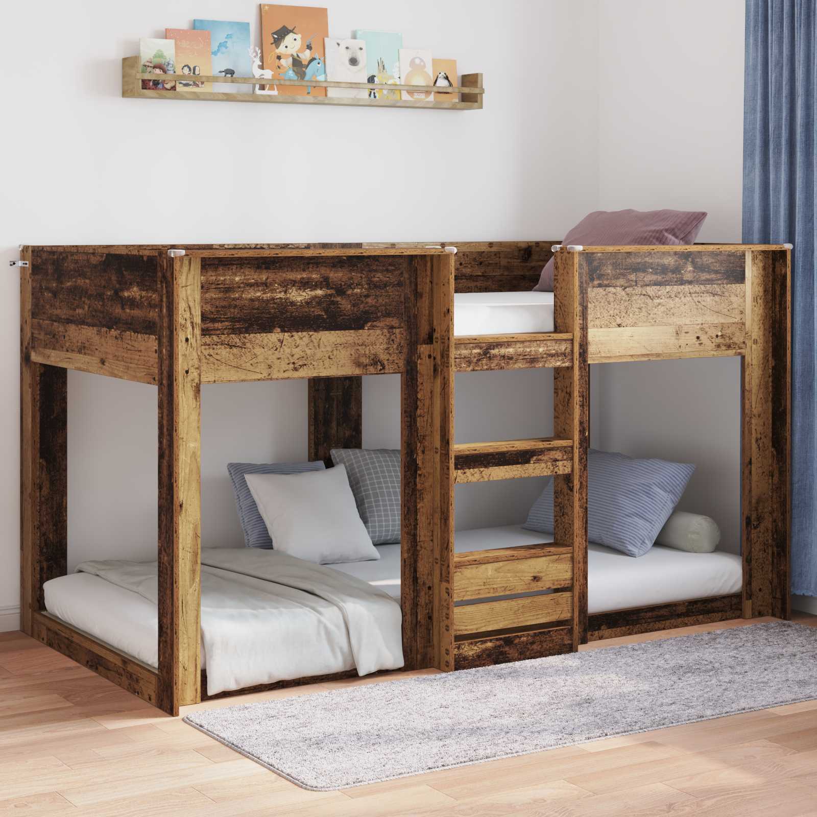 Bodenbettrahmen Altholz 90 x 200 cm Holzwerkstoff