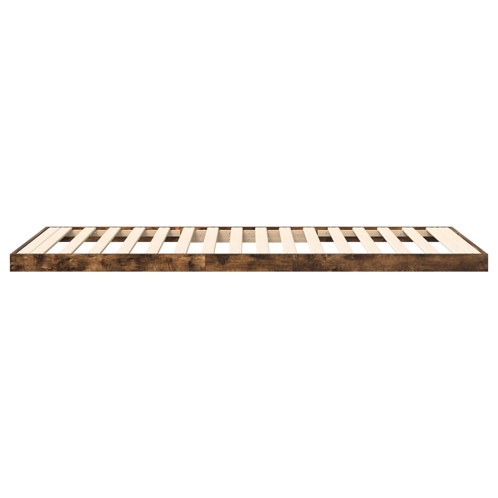 Bodenbettrahmen Geräucherte Eiche 100 x 200 cm Holzwerkstoff