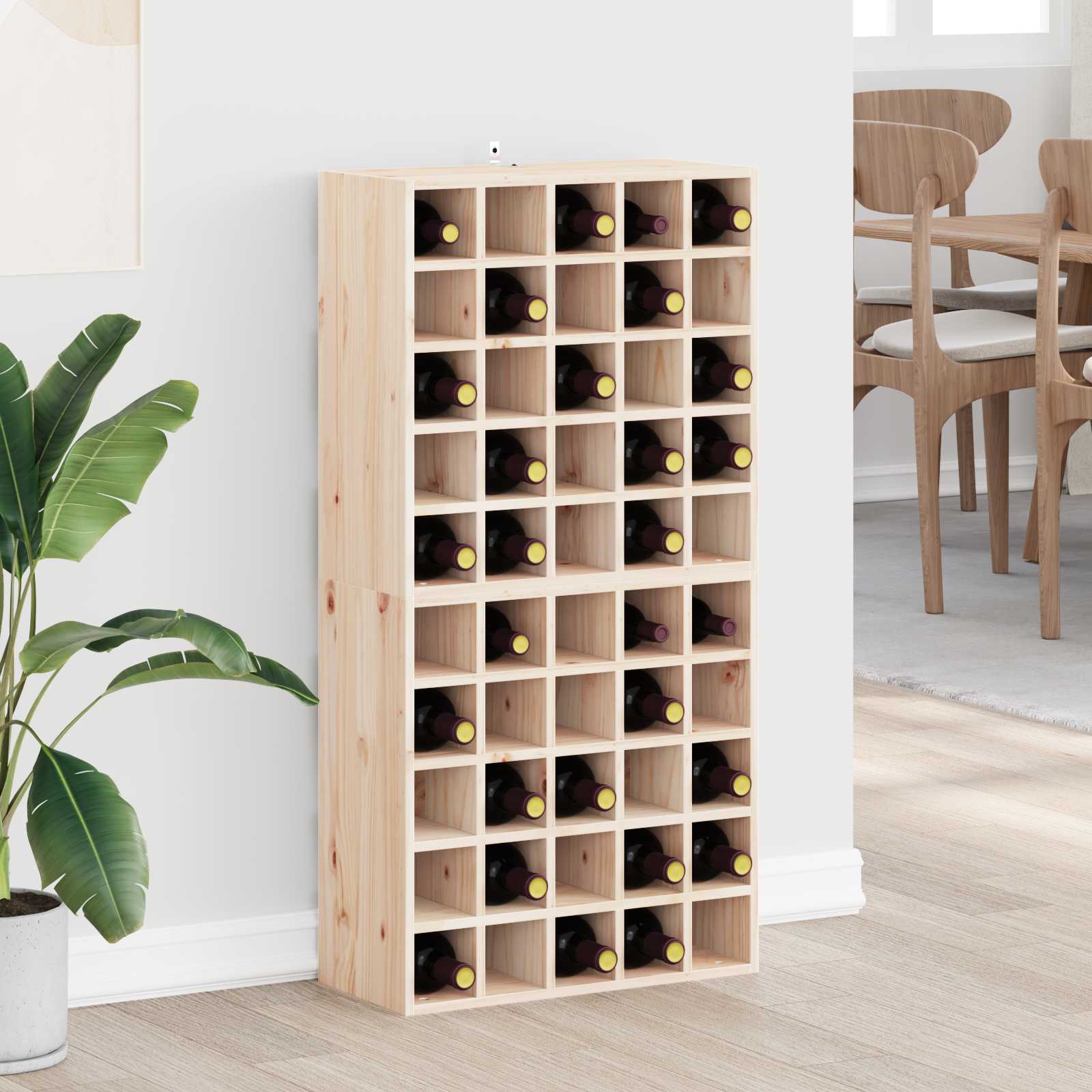 Weinregal 2 pcs Natur 56 x 25 x 56 cm Massives Kiefernholz