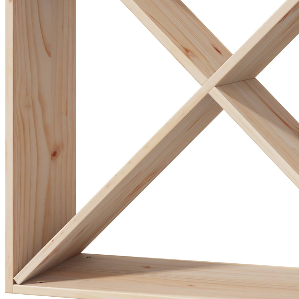Weinregal 2 pcs Natur 62 x 25 x 62 cm Massives Kiefernholz
