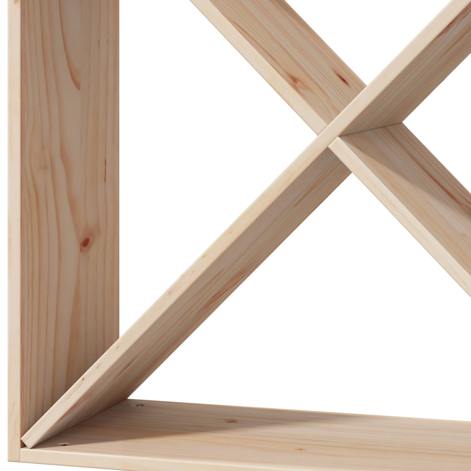 Weinregal 2 pcs Natur 62 x 25 x 62 cm Massives Kiefernholz